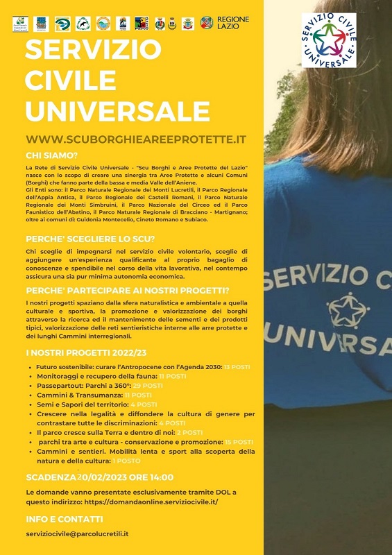 Avviso pubblico - Bando per la selezione degli operatori volontari da impiegare in progetti afferenti a programmi di intervento di Servizio civile universale da realizzarsi in Italia e all’estero 